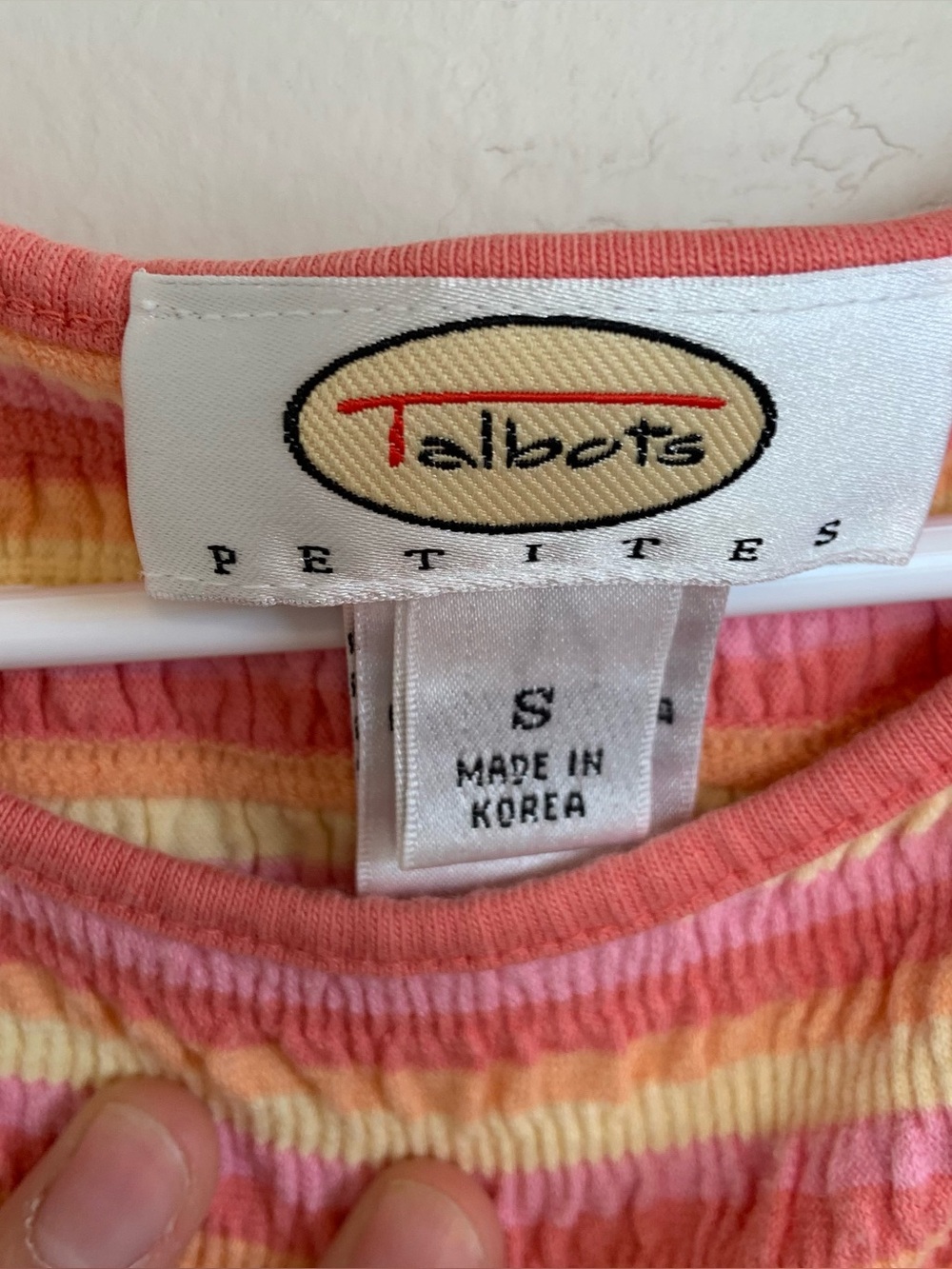 Talbots Petites Striped Knit Scoop Neck Sleeveless Smocked Tank Top Women’s Sz S - Picture 4 of 4